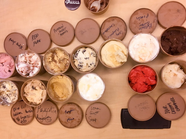 Over a dozen of Caffe Panna’s original ice-cream flavors.